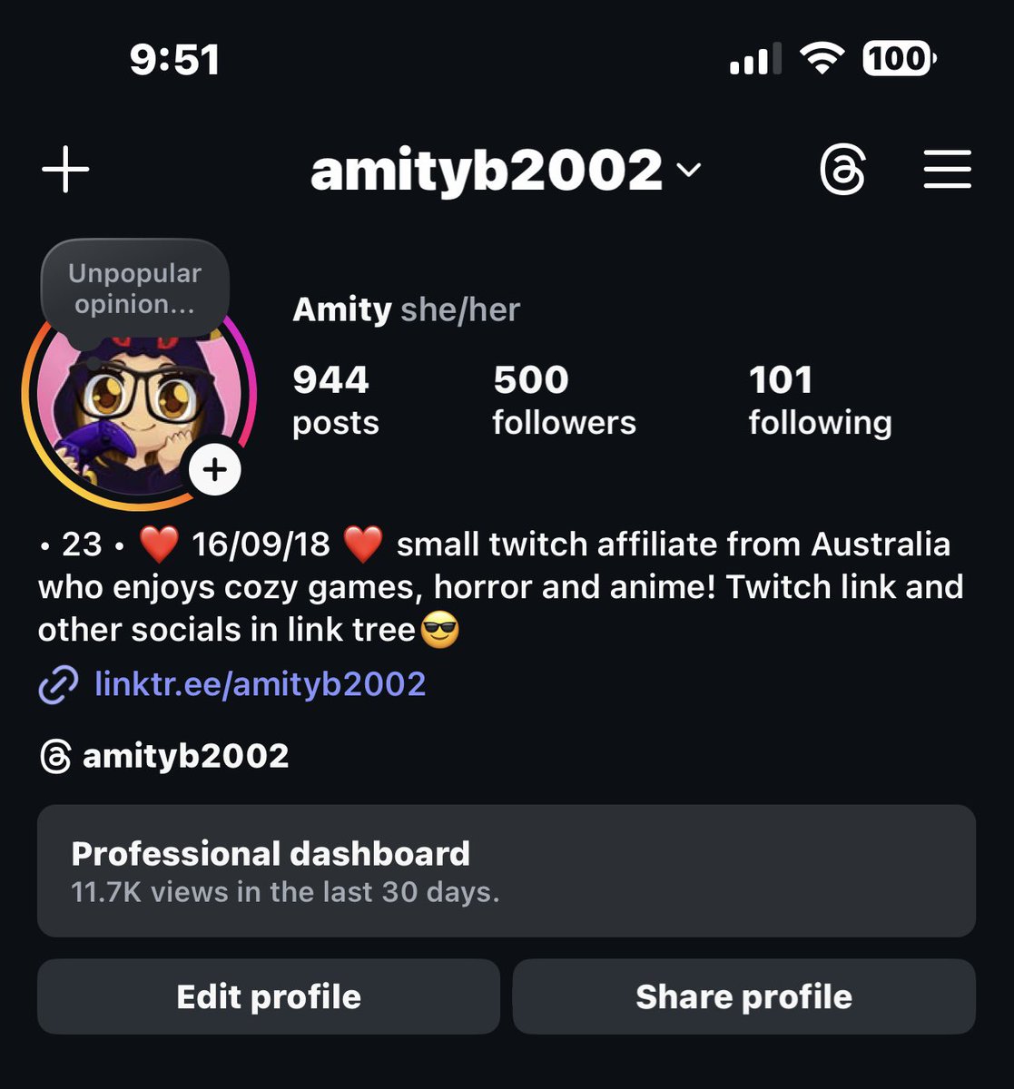 I haven’t even been working on my Instagrams growth this year but we’ve somehow crept up to 500 follows! So that’s pretty cool. Lowkey Instagram reels are slept on…