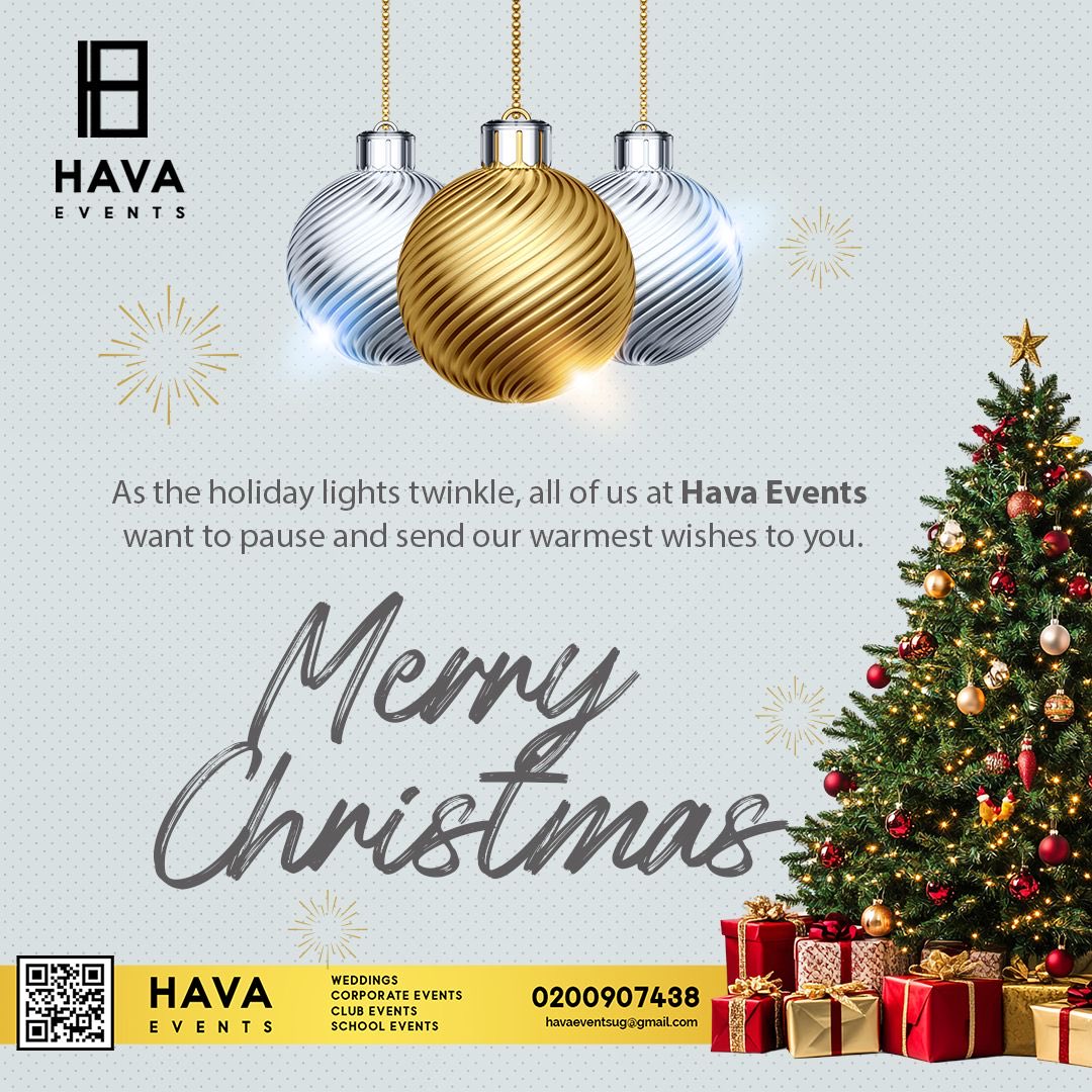 havaevents's tweet photo. This festive season, weโre grateful to be part of your memories the music the laughter the moments that bring people together. Thank you for trusting us to power your celebrations and amplify your joy. Merry Christmas and a sound-filled New Year! ๐๐โค๏ธ#havaevents #HAVAEventsug https://t.co/ktWgr3S0Pk
