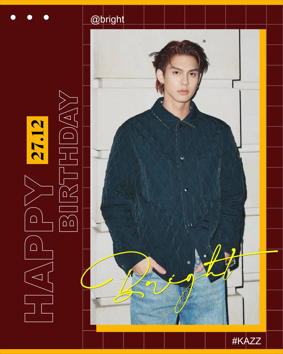 Kazzmagazine's tweet image. HAPPY BIRTHDAY TO BRIGHT @bbrightvc  🖤
 
สุขสันต์วันเกิดนะคะไบร์ท วันเกิดปีนี้ขอให้ไบร์ทได้ทำในสิ่งที่รักอย่างมีความสุขละประสบความสำเร็จ ขอให้มีแต่เรื่องราวน่ารัก ๆ เกิดขึ้นนรอบตัวเสมอเลยนะคะ🥰

#KAZZMAGAZINE #bbrightvc