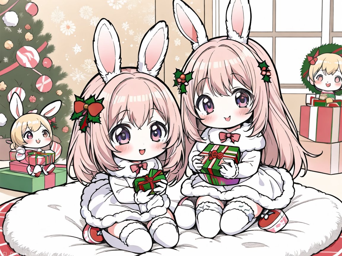 クリスマス☆盛り沢山♪黒うさぎちゃん うさぴょい園のクリスマス🎄 跳ね回っております(*´∀｀*) しかし…黒