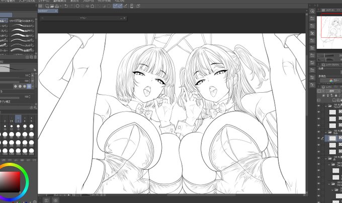 クリスマスはbunny描いてます
はみ出た線を最後に消していくのが楽しいんだよね✨ 