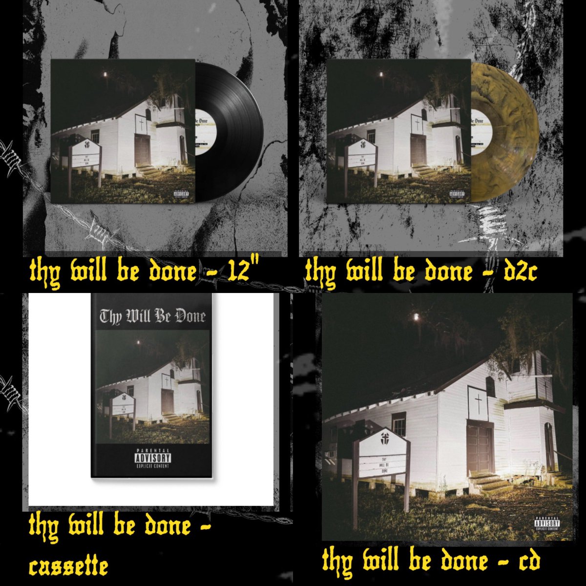 RubysNephew's tweet photo. “THY WILL BE DONE” VINYL, CDS &amp; CASSETTES AVAILABLE NOW @ https://t.co/Ju8F7T41qI https://t.co/l5XdFFTrx0