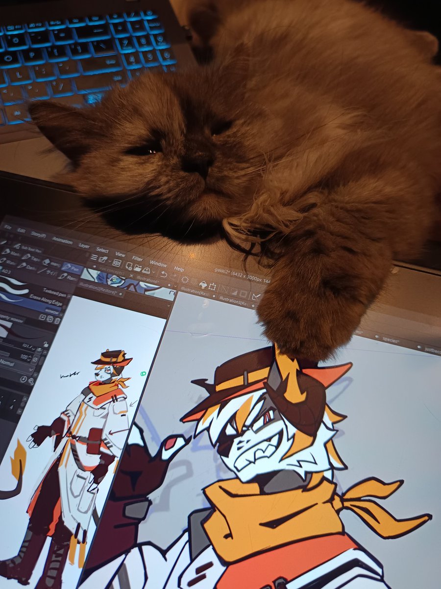 VOLT7GE's tweet image. in the midst of twitter going to shit, kitty pic + wip :3