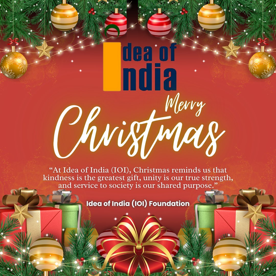 IdeaofI's tweet photo. At Idea of India (IOI), Christmas reminds us that kindness is the greatest gift, unity is our true strength, and service to society is our shared purpose.
#ioi #ioifoundation #merrychristmas🎄 #mumbaimmr #delhincr #newyearcomingsoon https://t.co/voWEKjknbb