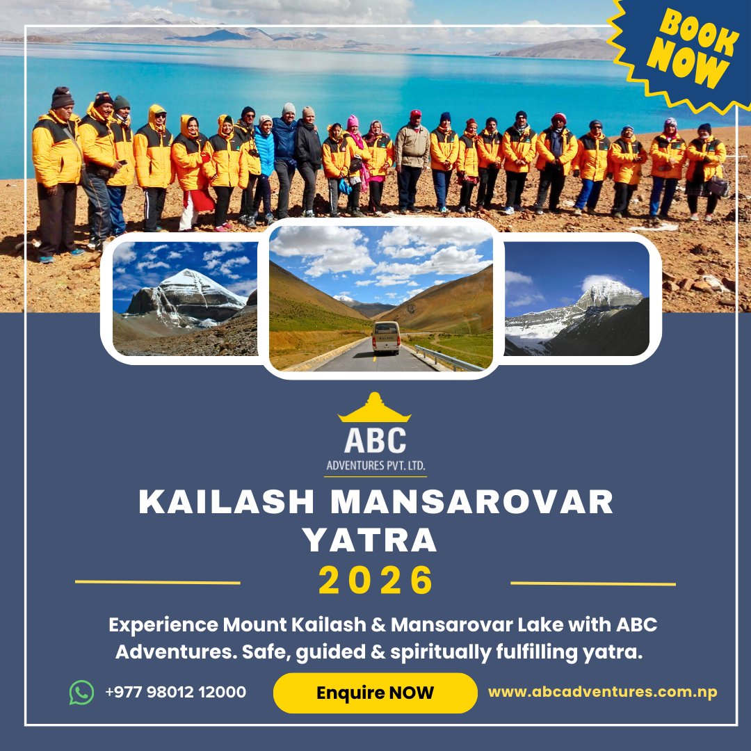 abcadv1996's tweet photo. Answer the Divine Call – Kailash Mansarovar Yatra 2026
📷 Departures available: April – October 2026
📷 Limited groups | High demand
📷 Bookings open – enquire now to secure your place
#KailashYatra #MountKailash #ABCAdventures
#HolyJourney
#Yatra2026 #BookingsOpen #EnquireNow https://t.co/1o0NooNX5B