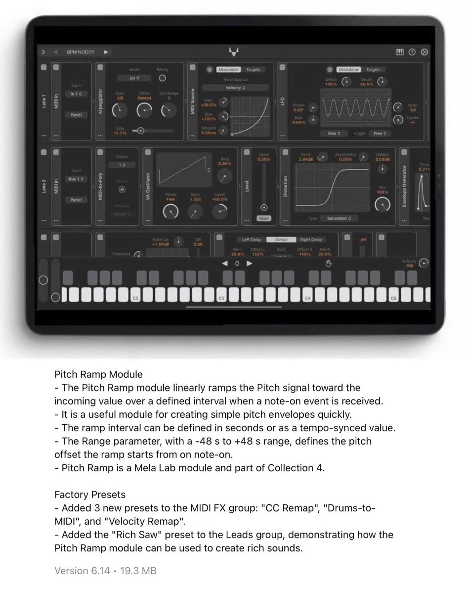 🚨Plugin Update &amp; IAP Sale🚨 <a href="/Nikolozi/">Nikolozi</a> has updated ‘Mela’ to v6.14!! Also, IAP Collections 1-4 are on 30% Off discount until January 2nd!! Get these deals now in the App Store!!

Mela Collection IAP’s: $19.99 -> $13.99

apps.apple.com/us/app/mela-au…

Here’s what’s NEW in Mela v6.14: