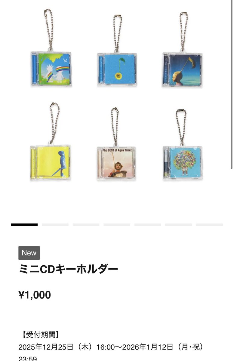 Aqua Timez ミニチュアCDキーホルダー6個セット 受付期間？？🤔🤔🤔会場で売り切れてても待てばネットで買えるという