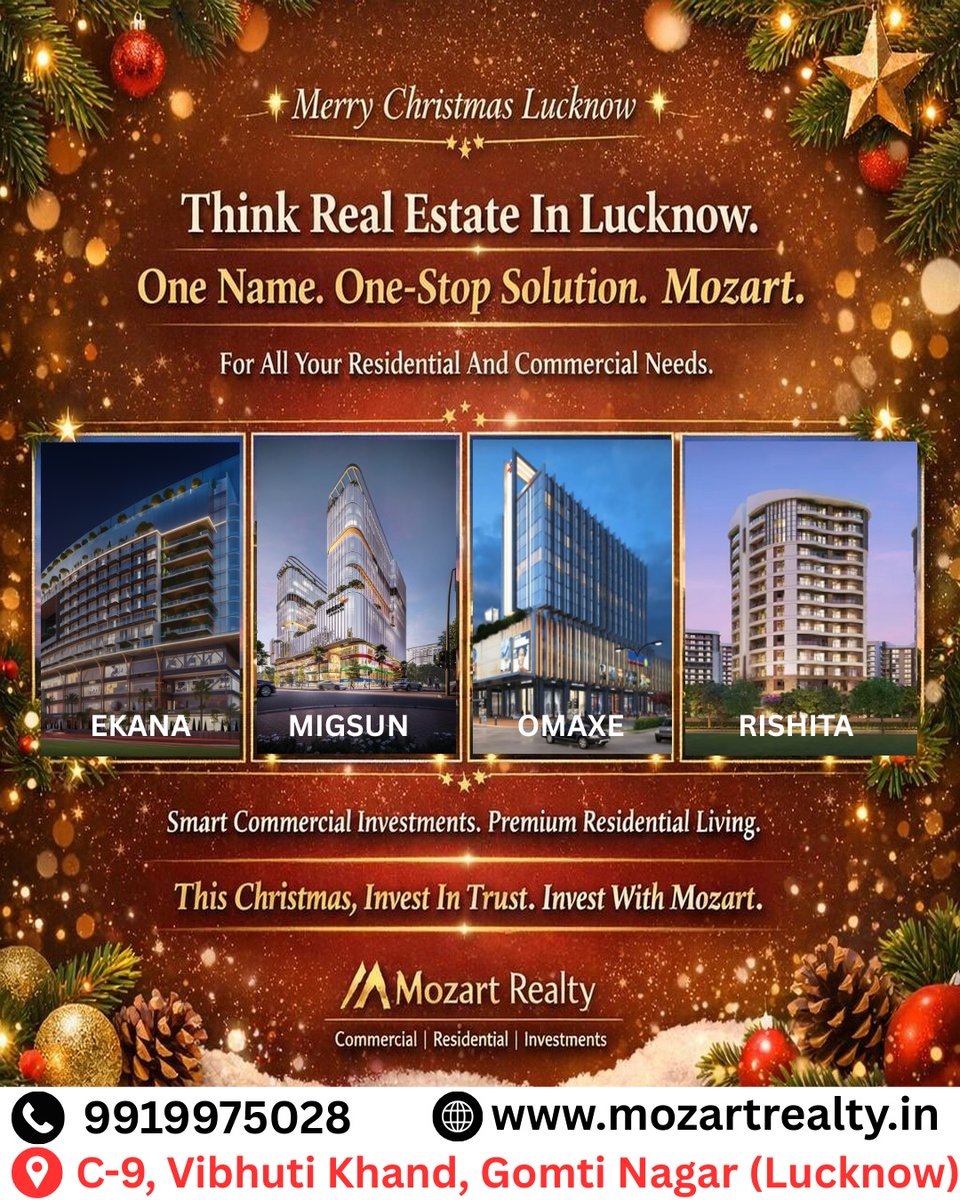 MozartRealty's tweet photo. Wishing you and your loved ones a Merry Christmas filled with joy, peace, and warmth.🎄✨
------------------
📞 Call: +91-99105-97836
🌐 https://t.co/Gngdrh4ekC
-----------------
#MerryChristmas #ChristmasWishes #SeasonOfJoy #MozartRealty #Christmas2025 #MozartRealty https://t.co/2ECHcgGSqy