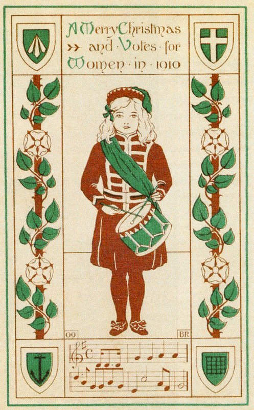 womensart1's tweet image. Suffragette Christmas card from the Women's Social and Political Union, 1909. UK.#Womensart