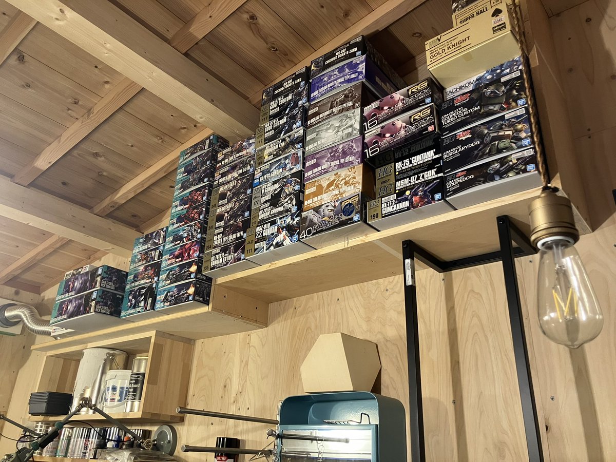 余っていた板で新たに棚を作って積みプラを整理したが、最初に「罪プラ