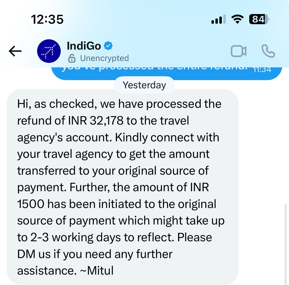 SarahGaur97's tweet photo. @IndiGo6E  what is wrong with you and your staff? What are these messages? None of it is has been processed or explained. Are you just mindlessly framing messages and not seeing what went wrong here?

Where is the refund? 

The actual refund? https://t.co/gOGfSVteH3