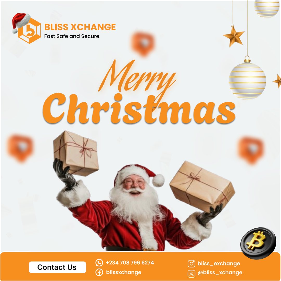 Merry Christmas to all our Christian Chads around the World🎄

We all at BlissXchange, are wishing you a joyful day filled with everything that matters most. Thank you for being part of our community. We hope your Christmas is as seamless and bright as a perfect trade.

#BTC #BNB