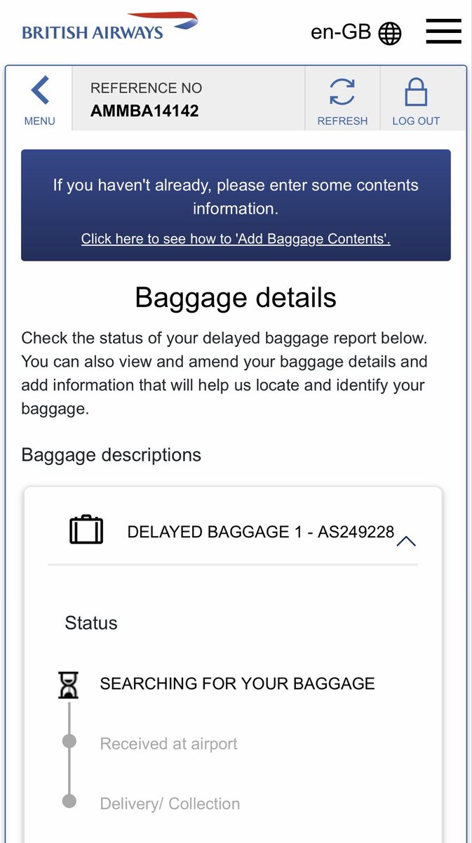 mingAtT1M's tweet photo. @British_Airways how’s this your business practice? #neverflyingBA again 80+ hrs and counting and you’re still “searching for our luggages” when we have provided the air tag location 48 hrs before. https://t.co/DVEve2XJdR