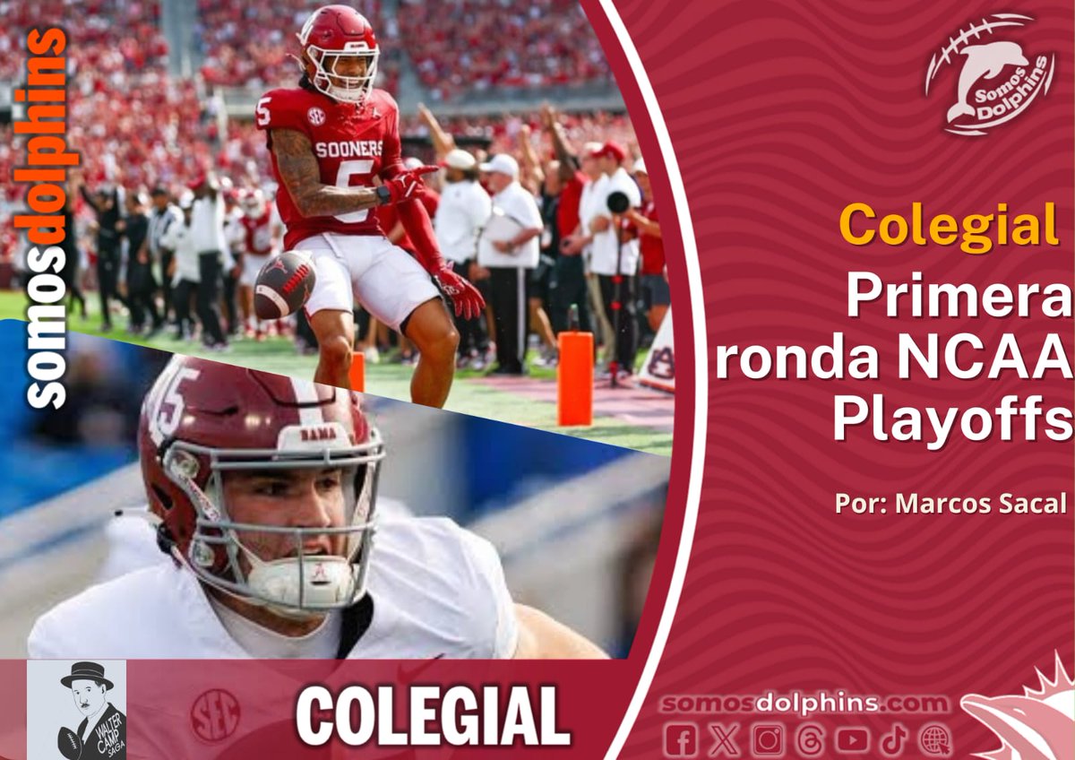 En colaboración con <a href="/LaGuiaDelDraft/">Walter Camp Saga</a> |
Primera ronda NCAA Playoffs
somosdolphins.com/2025/12/17/col…