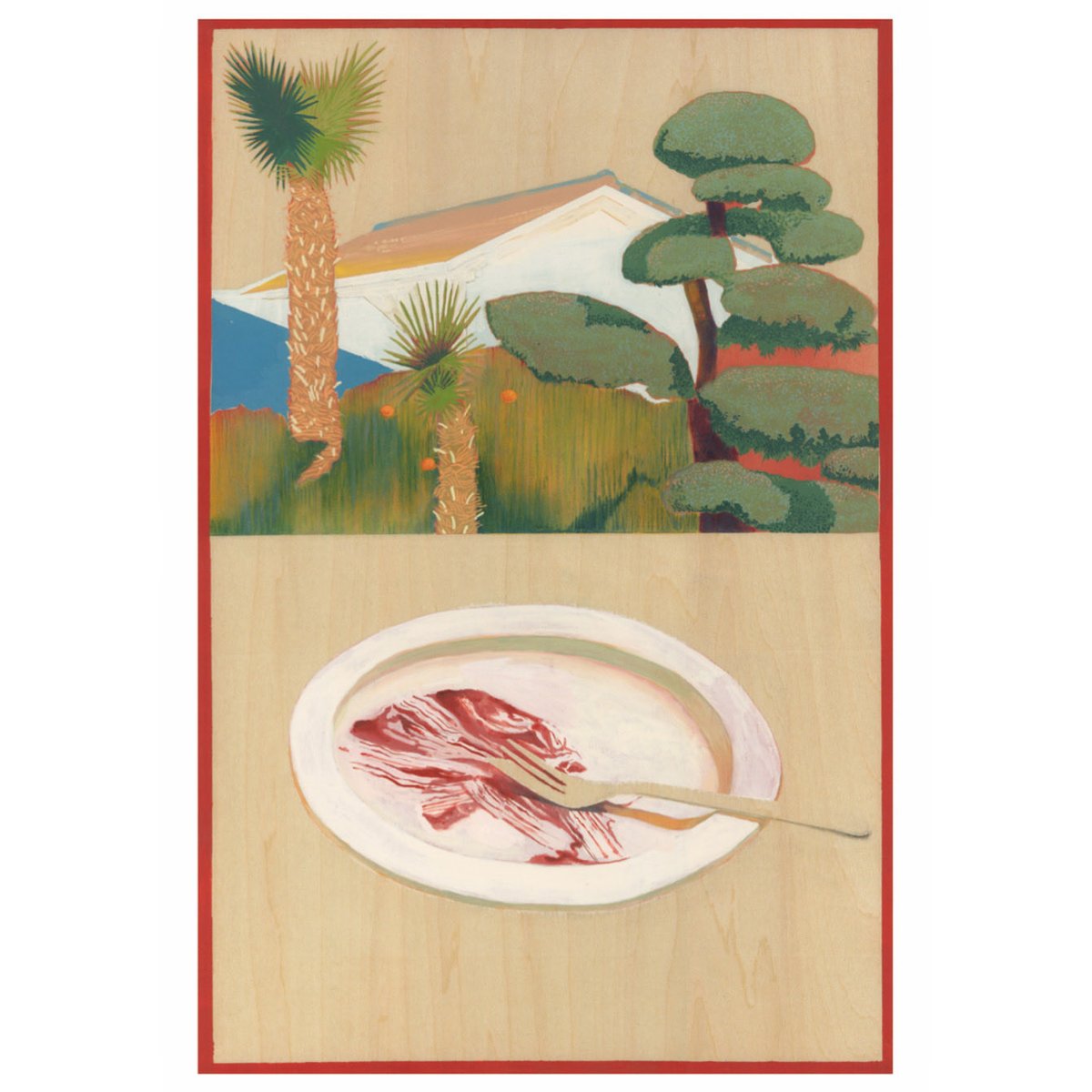 【再掲】
4:00PM
450×300
木材、カラースプレー、水彩絵の具、パステル

個展8日目です🙆‍♀️
今回こちらも展示しています！
原画の販売はしていませんが、B 4サイズの印刷物として販売しています🥰
気になる方はぜひ！

本日もよろしくお願いします♪

<a href="/100hyakunen/">古本屋 百年</a> 
<a href="/1ichinichi1/">古本屋 一日</a>