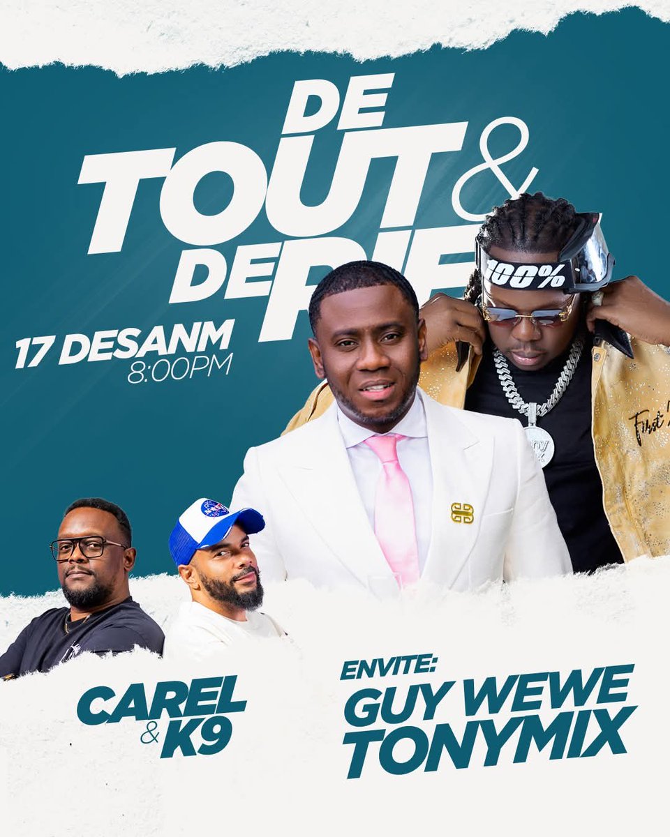 LdsSkendy's tweet photo. Gadon de tout et de rien @carelpedre  @djk9_  pat dwe pa nn stidyo 😂😂 @Guywewe  manje Gèp depi avan Show an 😂. Katouch se póp póp 😂 men sak rele #Detout 
Demain m póp póp Nan @diyosashow repons m Dadou a pap piti menm. 
HMI la cho🔥🔥

# https://t.co/M2im4zUyCe