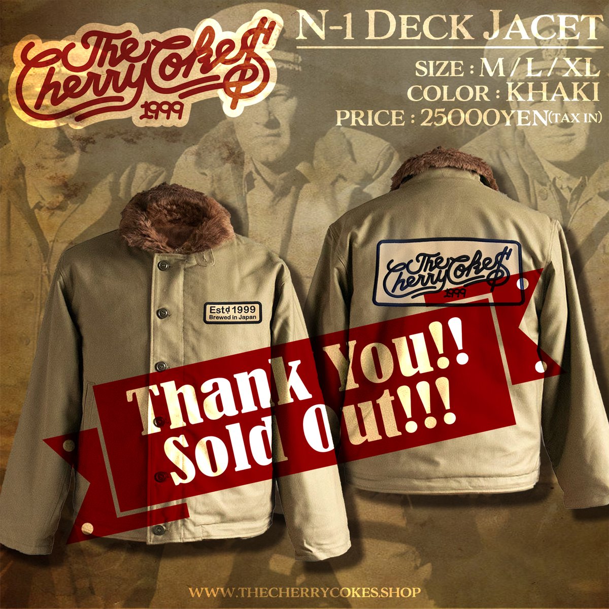 THE_CHERRYCOKES's tweet photo. 【発送完了‼】
THE CHERRY COKE$ "N-1 Deck Jacket"の発送が完了致しました。
ご購入頂いた皆様、誠にありがとう御座いました‼
商品到着まで今暫くお待ちください🍻
#チェリコ
#N1DeckJacket https://t.co/PCYlwbQaRh