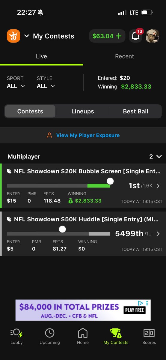 williamnick95's tweet photo. Want to know the secret to how I shipped this past week’s Monday showdown single entry contest? It’s not as complicated as you think…
#Dfs #DraftKings #nfl #dk https://t.co/F1JaVFLmjT
