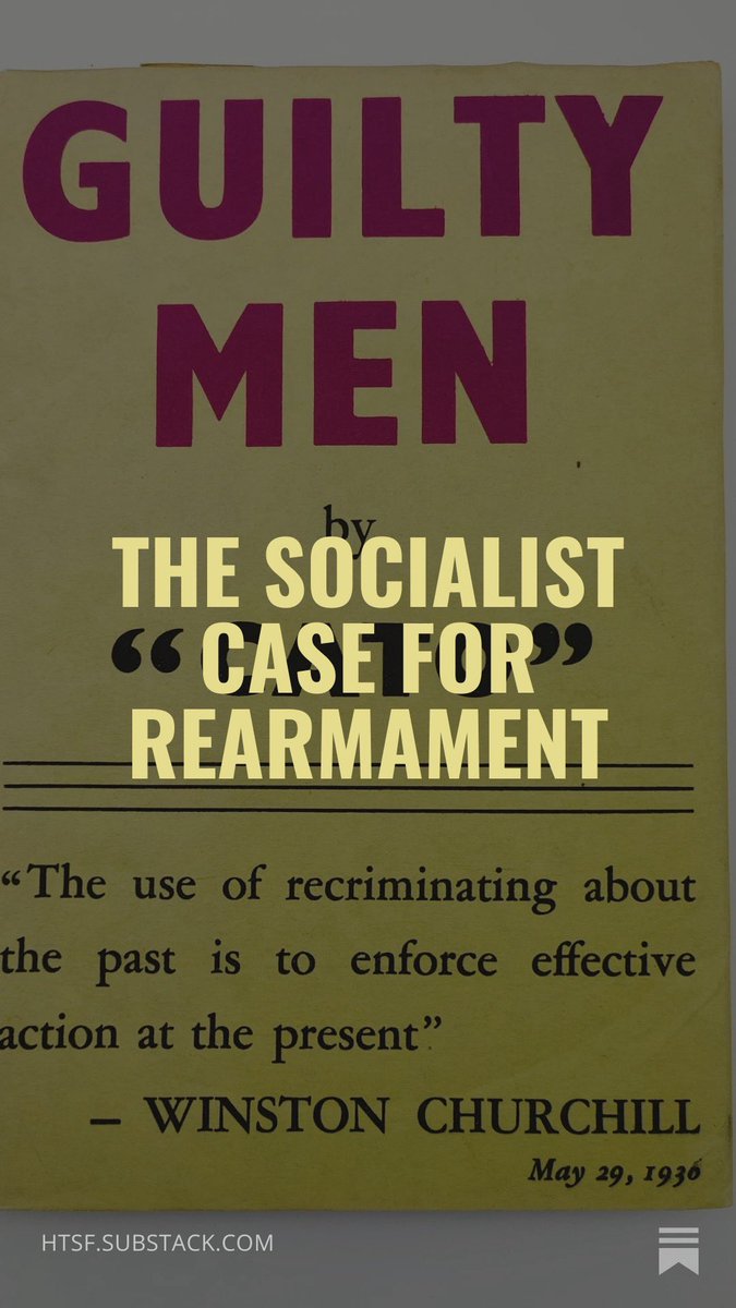 VlStarodubtsev's tweet image. Socialist Case for Rearnament — by @paulmasonnews 

“Three Spitfires in the sky,” it quoted one rescued soldier assaying, “meant that troops were not bombarded. Why didn’t we send more planes? Why? Why? Why?”

In the month after Dunkirk, when the British Army was smashed, a…