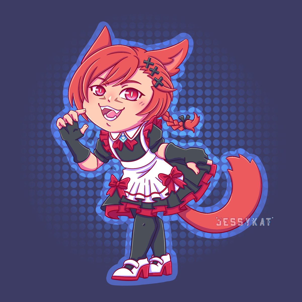A bit late in posting this, I actually have a few drawings that I haven't gotten around to posting yet. A fanart of #grahatia for a #ff14 maid dress art rally hosted by amomomostudio (IG) I have done an #alphinaud design previously as I really enjoy Amomomo's rallies.