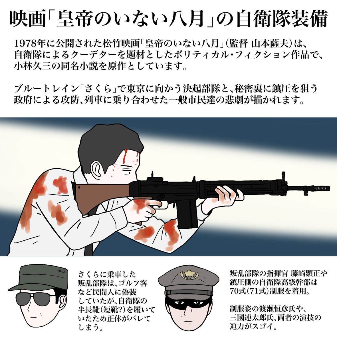 映画「皇帝のいな八月」に出てくる自衛隊装備 