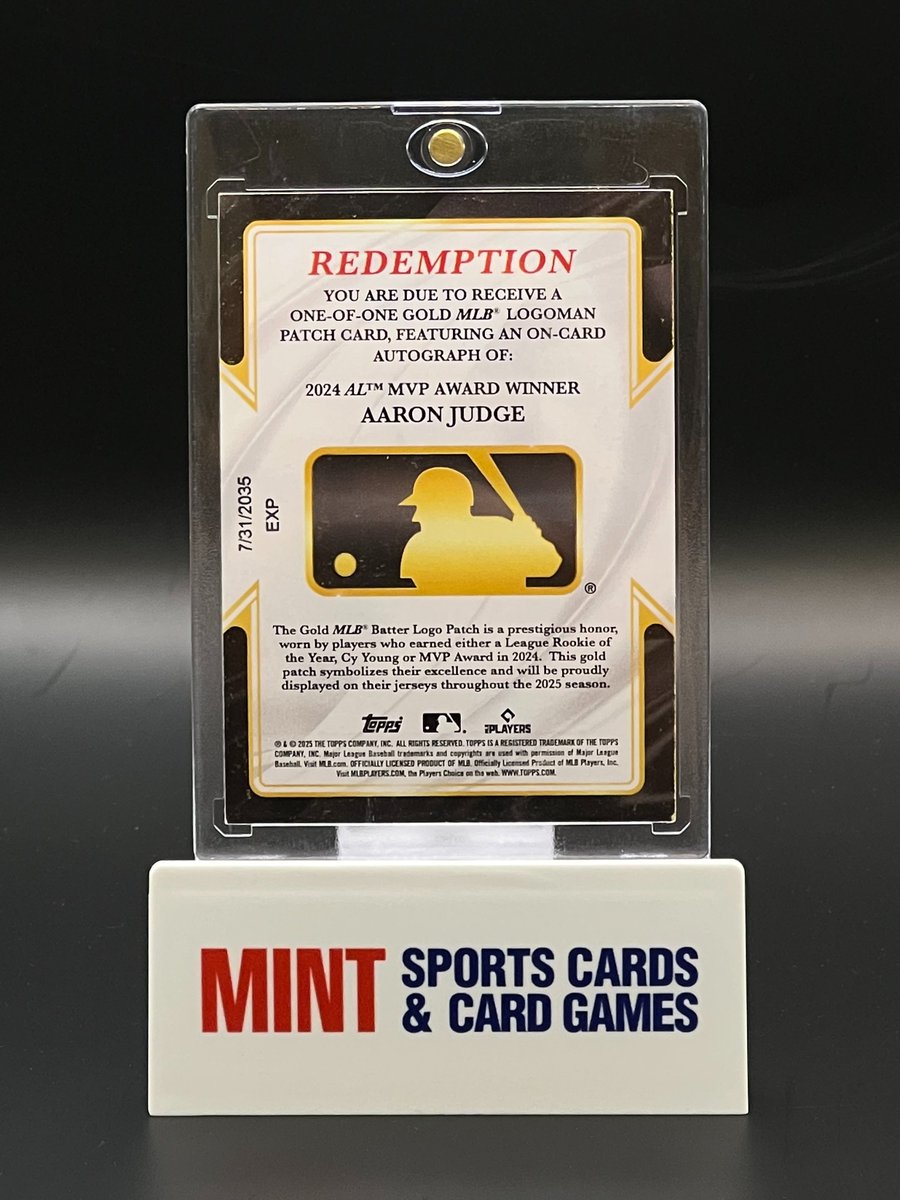 MINTLABTOKYO1's tweet image. 🔥 MONSTER HIT at MINT LAB TOKYO 📷2025
@Topps
Chrome Baseball 1/1 Gold MLB Logoman Autograph Patch – Aaron Judge  Pulled at MINT LAB TOKYO
📷📷#topps #toppschrome #mlbcard