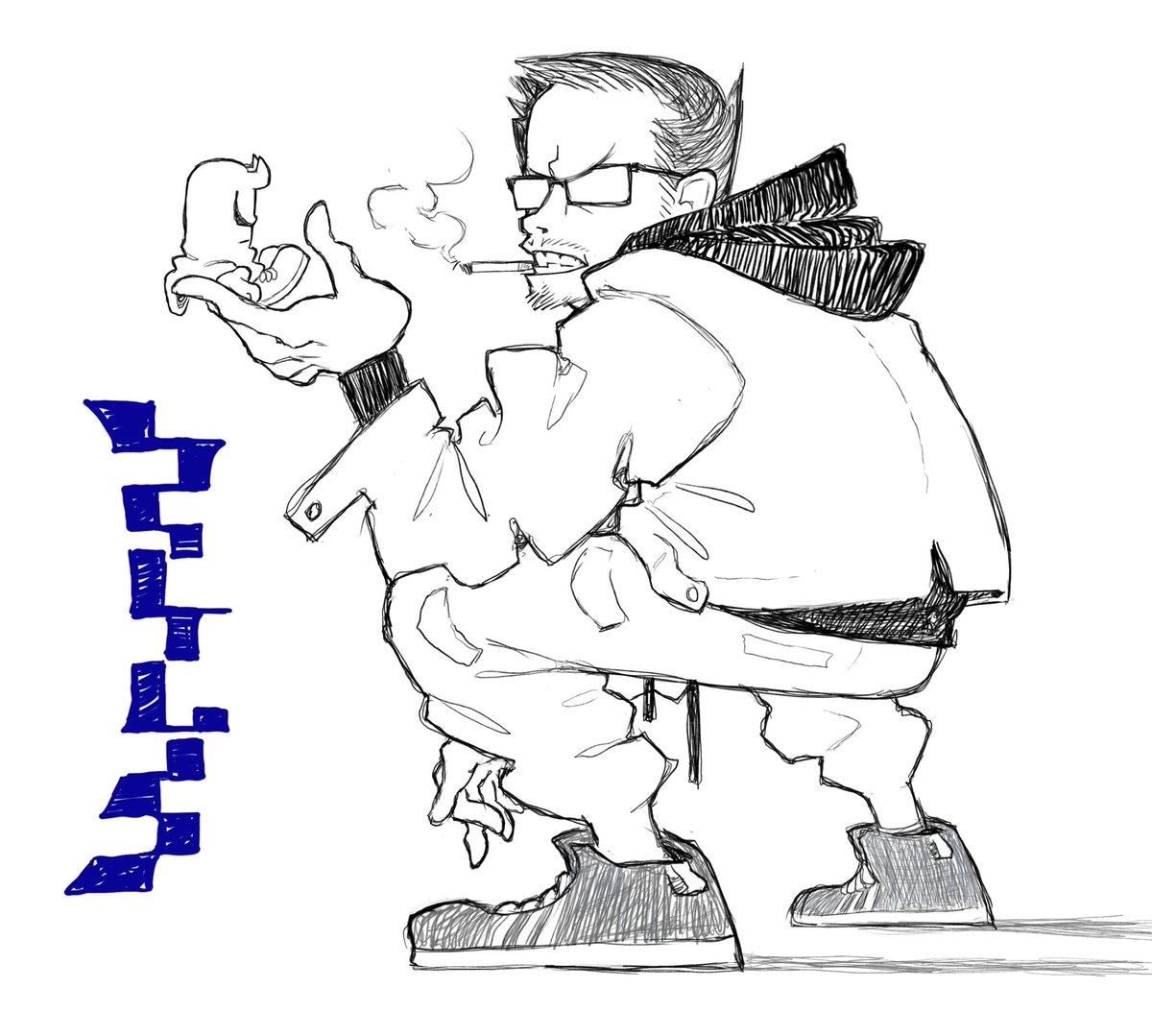 Drew some dude. Wonder who he is.