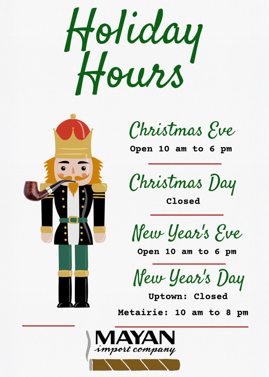 Holiday Hours 🎄