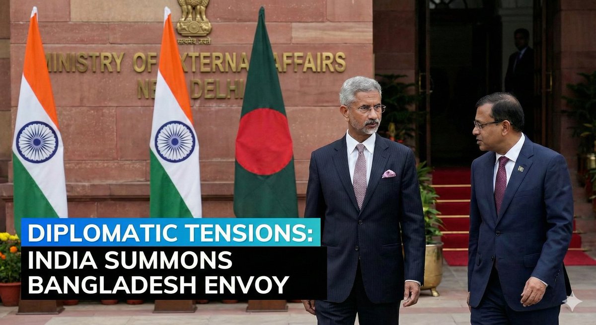 🇮🇳🇧🇩
​India has officially summoned the Bangladesh High Commissioner over the safety and security of Indian interests in Dhaka.
​Diplomatic ties are entering a tricky phase ahead of their 2026 elections. A space to watch closely.
​#Bangladesh #MEA #IndianDiplomacy #BreakingNews