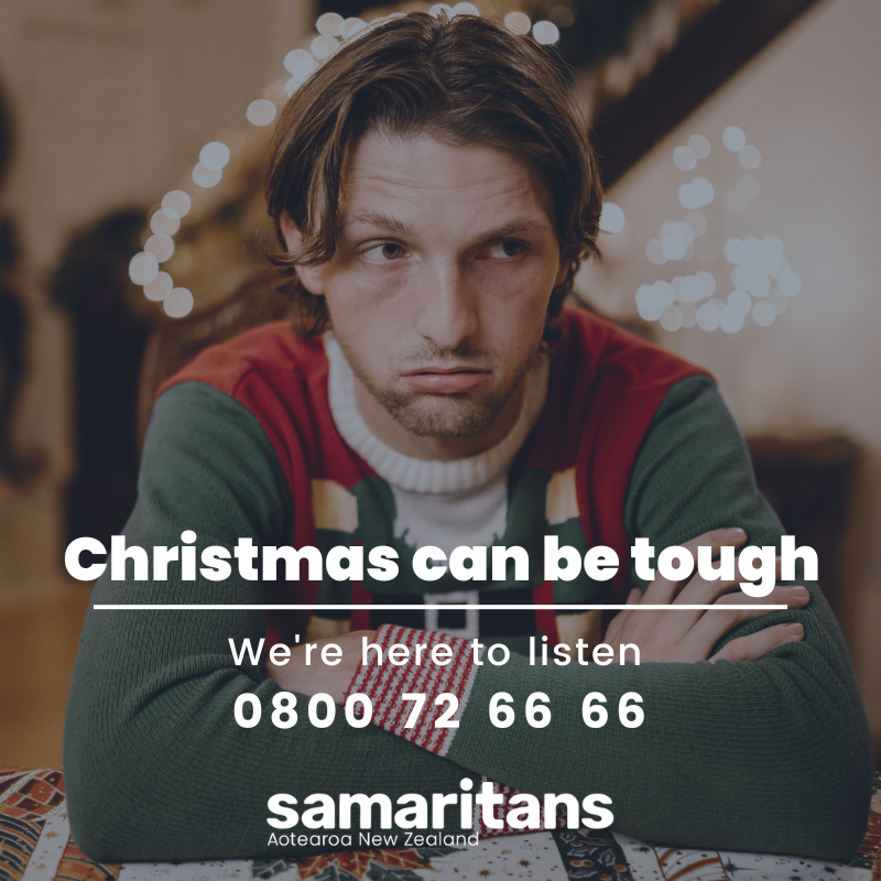 NZSamaritans's tweet photo. Christmas can be tough.  But a conversation can ALWAYS help, from the big things to the little things. 💚  Samaritans are available 24 hours a day, 365 days a year - phone us now on 0800 72 66 66. https://t.co/mip4Vv4PsG