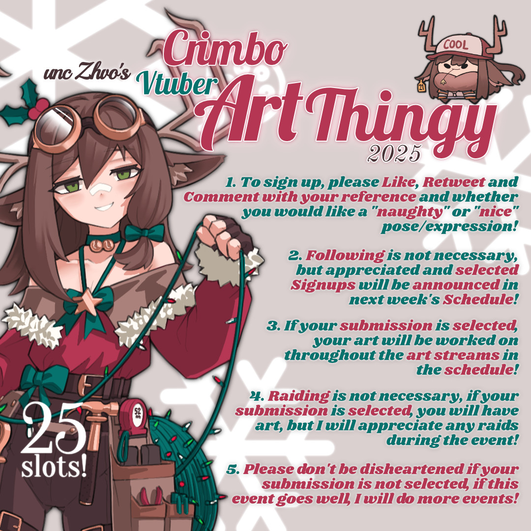 Zhvowa's tweet image. 🎄🦌dint know what else to call it 🦌🎄
signups are OPEN and ends on 22nd Dec 
👇deertails in image👇