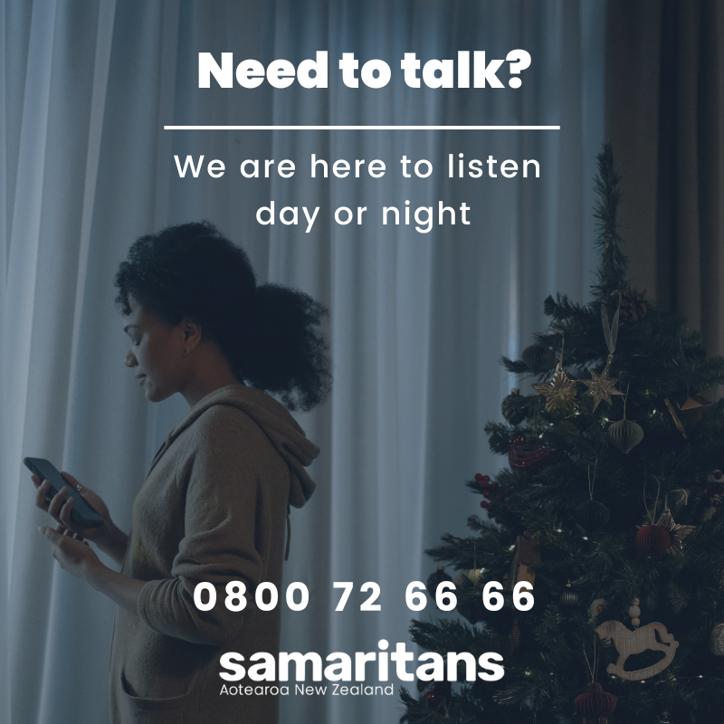 NZSamaritans's tweet photo. If you're finding the festive season difficult it's ok! Call Samaritans on 0800 72 66 66. It's FREE and the volunteers just listen, they don't judge.  Call us any time 💚 📷 Share this message - you never know know may need to hear it! https://t.co/pBIZN5iUT3