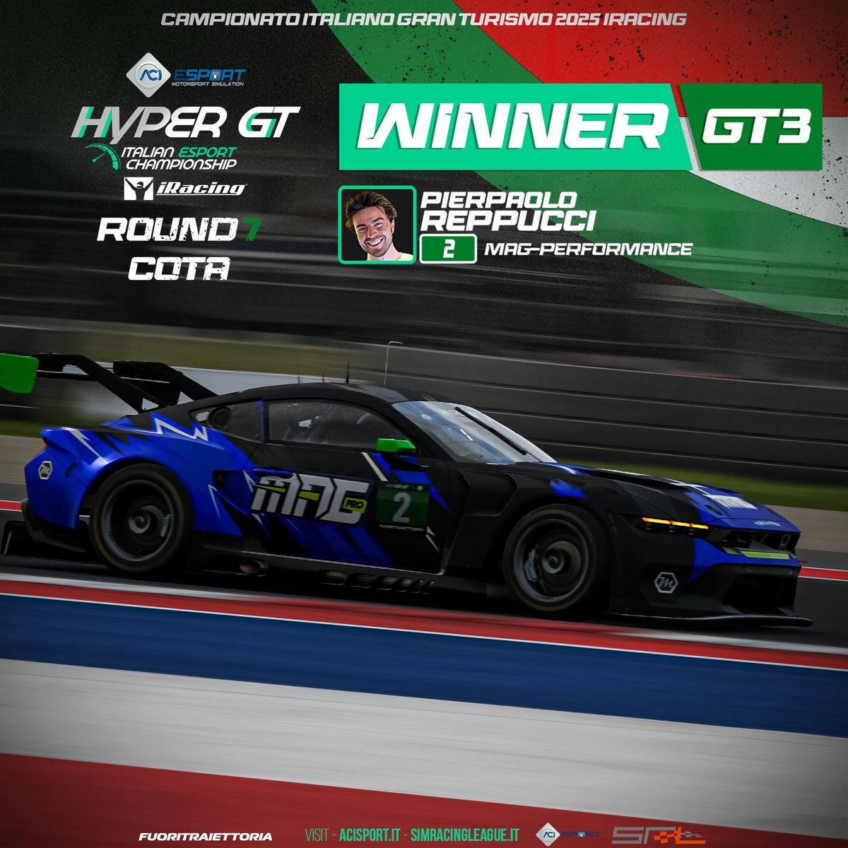 SimRacingLG's tweet photo. Vittoria GT3 al COTA per Pierpaolo Reppucci.
Gara solida, ritmo costante e successo nell’atto finale dell’Hyper GT 2025. 🏁
#HyperGT #GT3 #COTA #iRacing #SimRacing @ACI_Sport https://t.co/9KlhkD0xVL