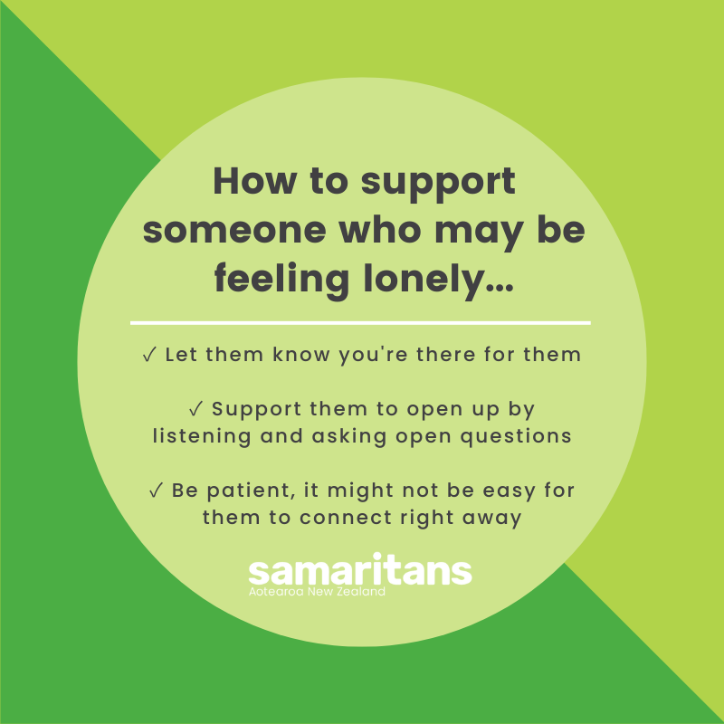 NZSamaritans's tweet photo. Here are some tips to support someone who may be feeling lonely this time of year. Don't forget we are also here if they need to talk, especially during the night... phone 0800 72 66 66. We're here to listen 24/7 💚 https://t.co/hwKZsqcPvD