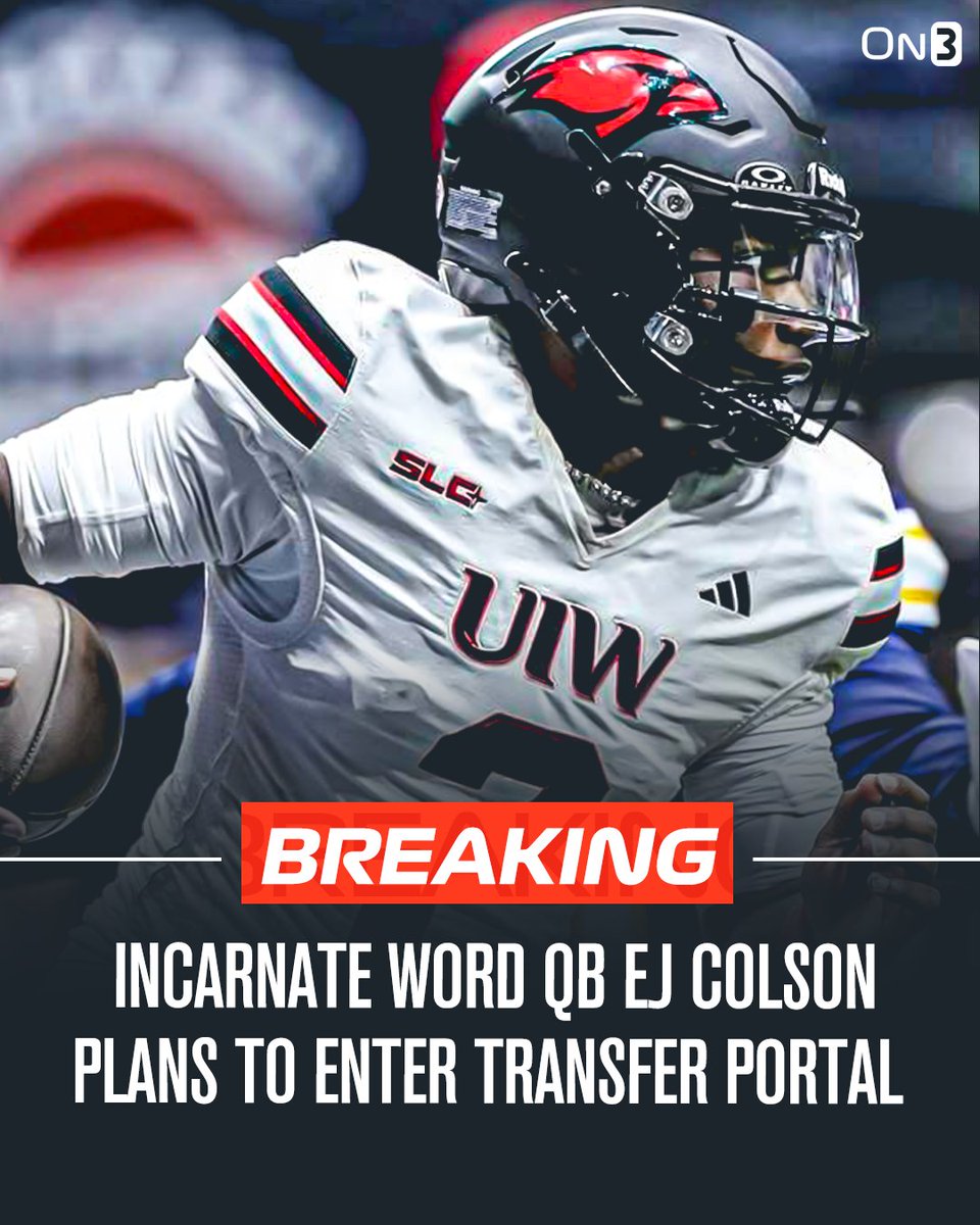 Former UCF and current Incarnate Word QB EJ Colson is expected to enter the transfer portal, he tells <a href="/on3/"></a>. 

The 6-foot-1, 215-pound QB started the final 8 games of 2025, throwing for 2,142 yards and completing 71% of his passes, with 19 total TDs to 4 INTs.