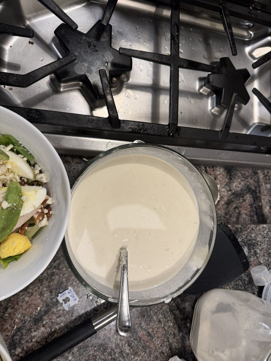 Home made Cobb salad and home made Blue cheese dressing (no seed oils)