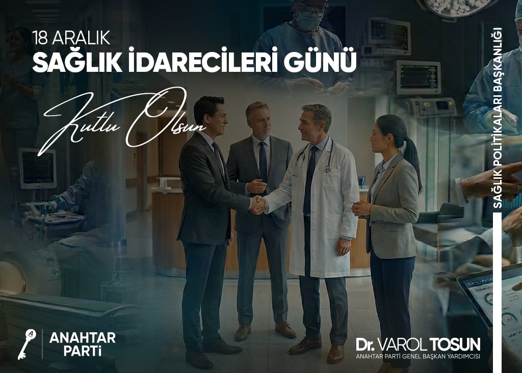Sağlık kurum ve kuruluşlarının işleyişinde mühim görevler yürüten tüm sağlık yöneticilerimizin, meslektaşlarımızın, aday öğrencilerimizin gününü en içten dileklerimizle kutlarız. 🗝️

<a href="/yavuzagiraliog/">Yavuz Ağıralioğlu</a> <a href="/drvaroltosun/">Dr. Varol Tosun</a> <a href="/anahtarparti/">Anahtar Parti</a> <a href="/anahtarsaglik/">Anahtar Parti | Sağlık Politikaları Başkanlığı</a> 
<a href="/anahtarkubra/">Kübra</a> <a href="/mirfancoskun/">mehmet irfan coşkun</a>