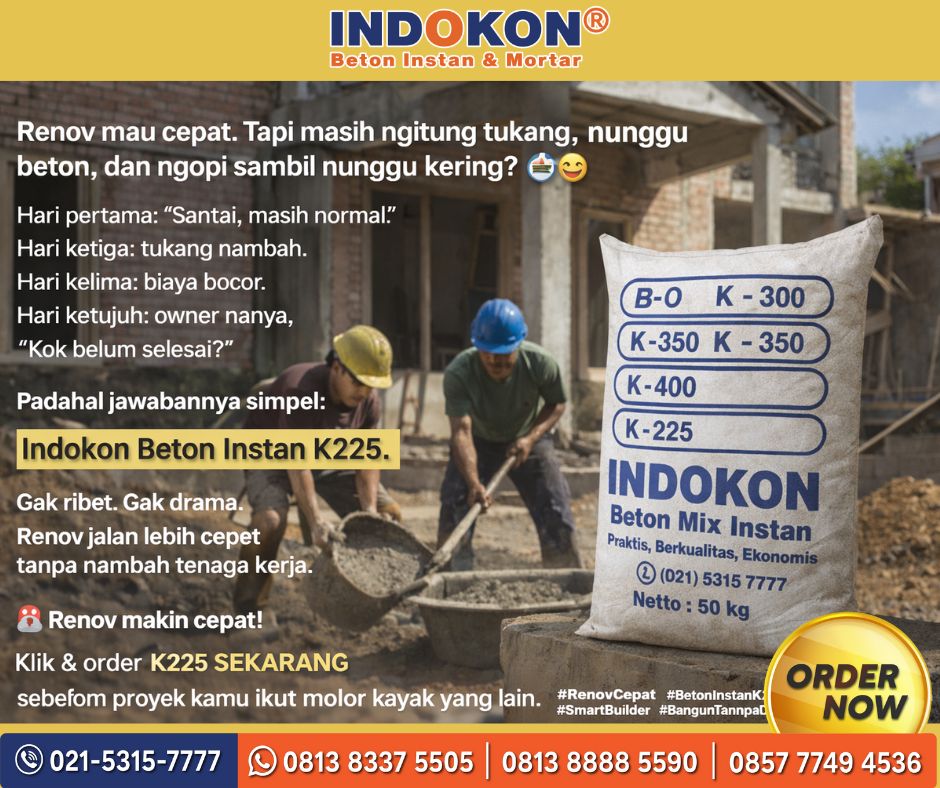 indokon1's tweet photo. Renov cepat bukan soal buru-buru
Tapi soal pilih material yang benar
Dengan Indokon Beton Instan K225
renov rumah sampai bangunan kecil bisa jalan lebih cepat & rapi
Tanpa ribet aduk manual
Tanpa tambah tenaga kerja
#RenovCepat #Indokon #BetonInstan #SmartBuilder
#EfisiensiProyek https://t.co/gQhw7NxiWt