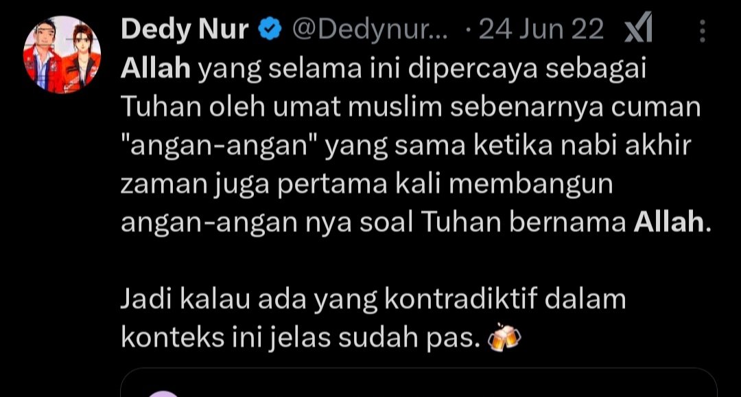 Cuitan Kader <a href="/psi_id/">DPP PSI</a> Apa Pendapat Kalian❓

Allah yang selama ini dipercaya sebagai Tuhan oleh umat MUSLIM sebenarnya cuman " angan-angan" yang sama ketika nabi akhir zaman juga pertama kali membangun angan- angan nya soal Tuhan bernama Allah.