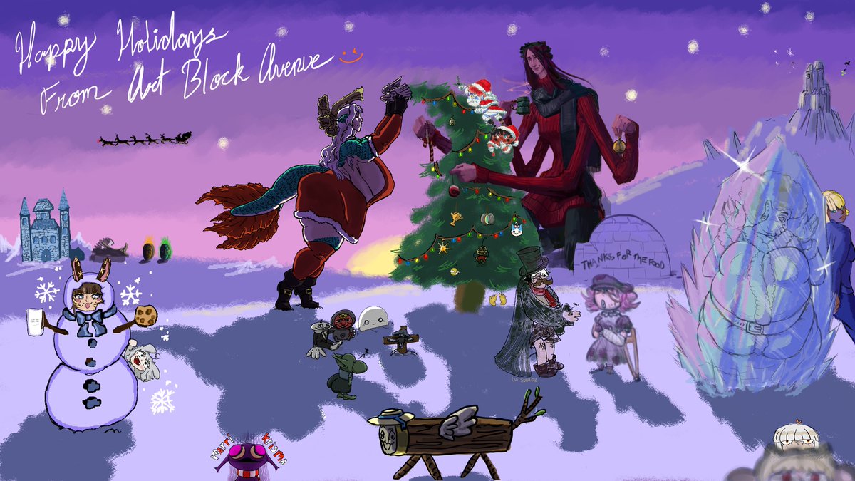 Magma drawing I did today with <a href="/MrTagashi/">Ikita Tagashi✌</a> <a href="/bloomeish/">Bloomeish</a> <a href="/kilobust/">Kilobust</a> <a href="/ZhaarArt/">Zhaar 🏛️</a> <a href="/Dingy_is23/">Ame_is23</a> <a href="/nekoarc44/">Funny kat</a> TheHumpLocker, and Rockrolito Hernandez (I have no idea who this is). Happy holidays and Merry Christmas everyone from Art Block Avenue!