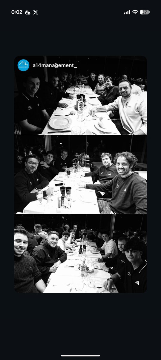 Nachez98's tweet photo. 🎄 Fernando Alonso en la cena de Navidad de A14Management https://t.co/ZPsCApWnTw