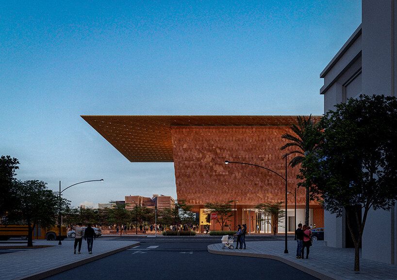 designboom's tweet photo. kéré architecture plans las vegas art museum with canyon-like interiors and mosaic facade 🌵 https://t.co/jbmbSdBabm https://t.co/tqCD24p3vX