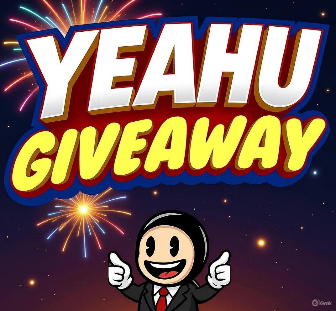 🎉 ANNOUNCING $500 $YEAHU GIVEAWAY 🎉

We’re running a 24-hour $YEAHU buy contest 

Make the highest single buy of $YEAHU in the next 24 hours and win $500 in $YEAHU.

~ Buy must be made within the contest timeframe.

~Buy must be $100 or more.

~ Winner must hold for the rest of
