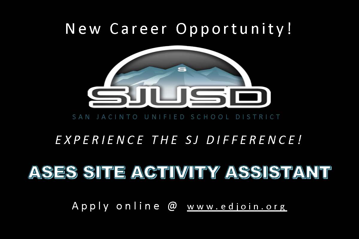 After School Education &amp; Safety Program (ASES) Site Activity Assistant, After School Program at San Jacinto Unified School District | EDJOIN edjoin.org/Home/JobPostin… #EDJOIN #GetAJob
