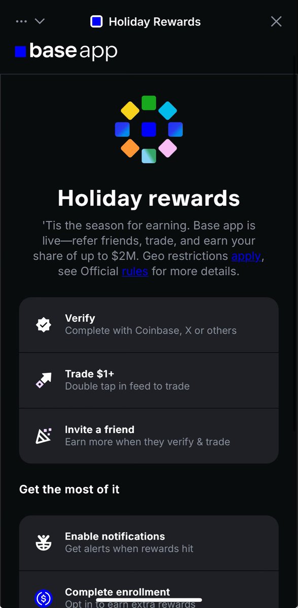 sergio_cryp's tweet image. 🚨 @baseapp ya está disponible para todo el mundo ‼️ 

Hay $2M en recompensas del 17 al 21 de diciembre ! 🎁 🤑 

Descarga la app y participa aquí 👉 base.app/invite/sergio/…

#Airdrop #BaseSZN