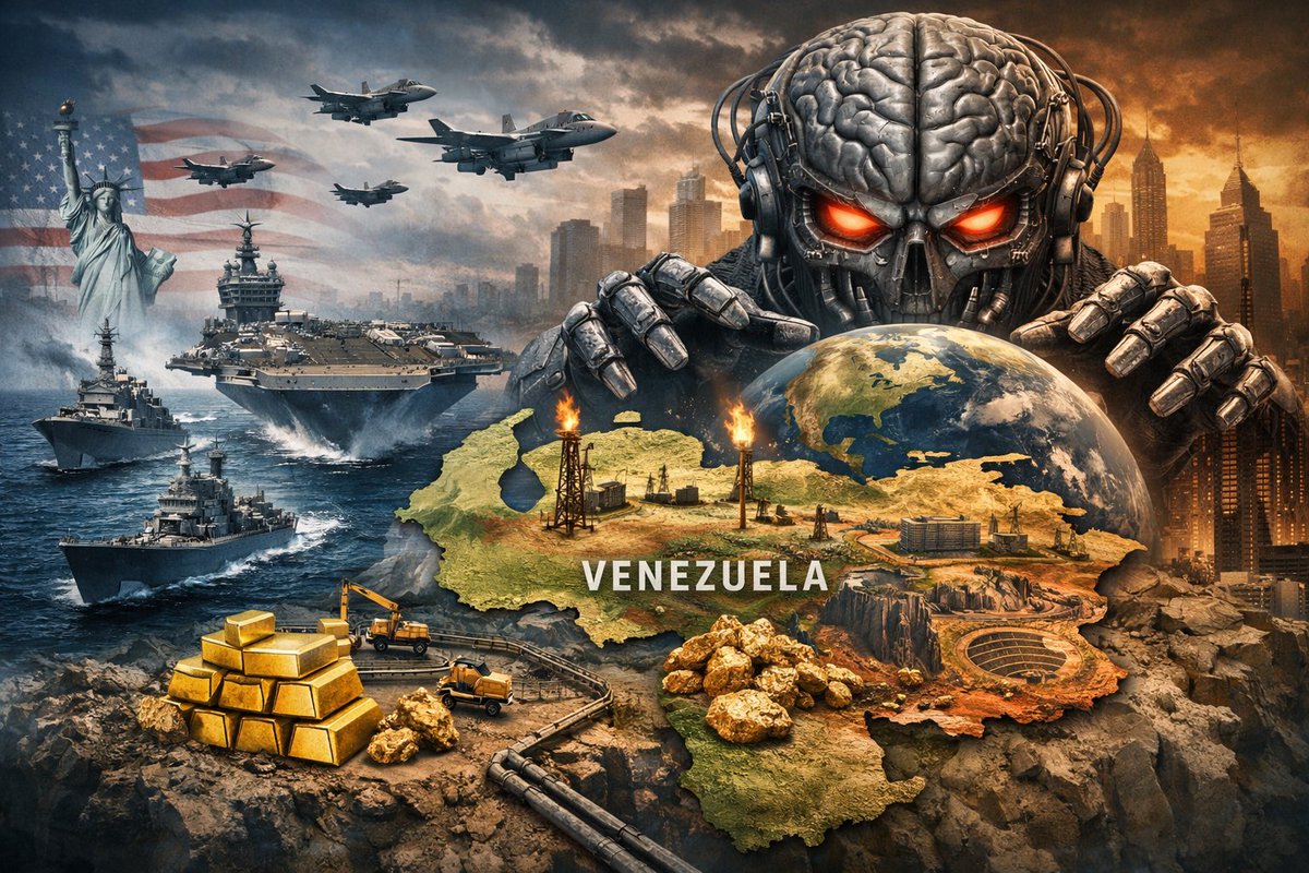 ملحمه فنزويلا 🇻🇪 

ربما لو سأل اي طفل اليوم لماذا تحاصر الولايات المتحدة فنزويلا وهي دولة ذات سيادة
سيكون الجواب البسيط لانها تملك اكبر احتياطي نفط في العالم.

وان نخبة مربع الطاقة تريد وضع يدها عليه لتامين خطواتها القادمة في الاجندة العالمية.

لكن هذا هو السبب الظاهر فقط.
اما