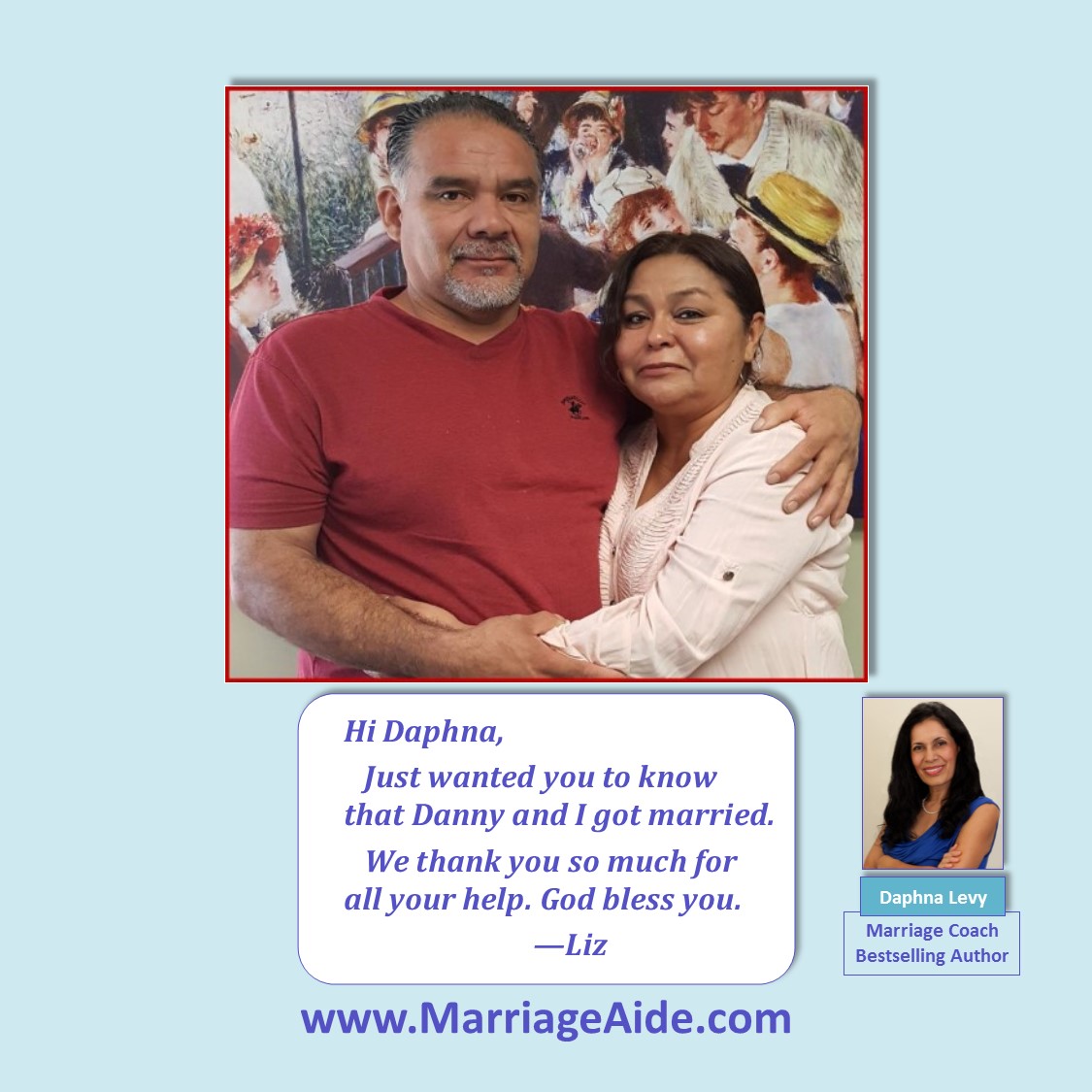 Daphna_Levy's tweet photo. We were happy to receive the news that, after working with us, Liz and Danny got married. https://t.co/TNytMYizur