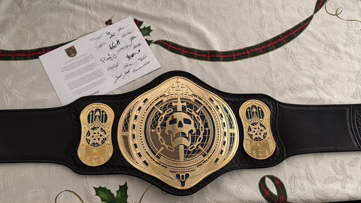Belt is in! This is so awesome, I love my team we fucking did this!!! The one thing I can’t stop thinking about is how proud my dad would be to see this. He truly is the reason I have so much passion for this stuff. I love you dad I did it❤️

Thank you <a href="/DestinyTheGame/">Destiny 2</a> <a href="/Bungie/">Bungie</a>