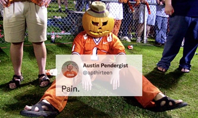 apthirteen's tweet photo. We are never allowed happiness as Clemson basketball fans. https://t.co/E6wLQND89V
