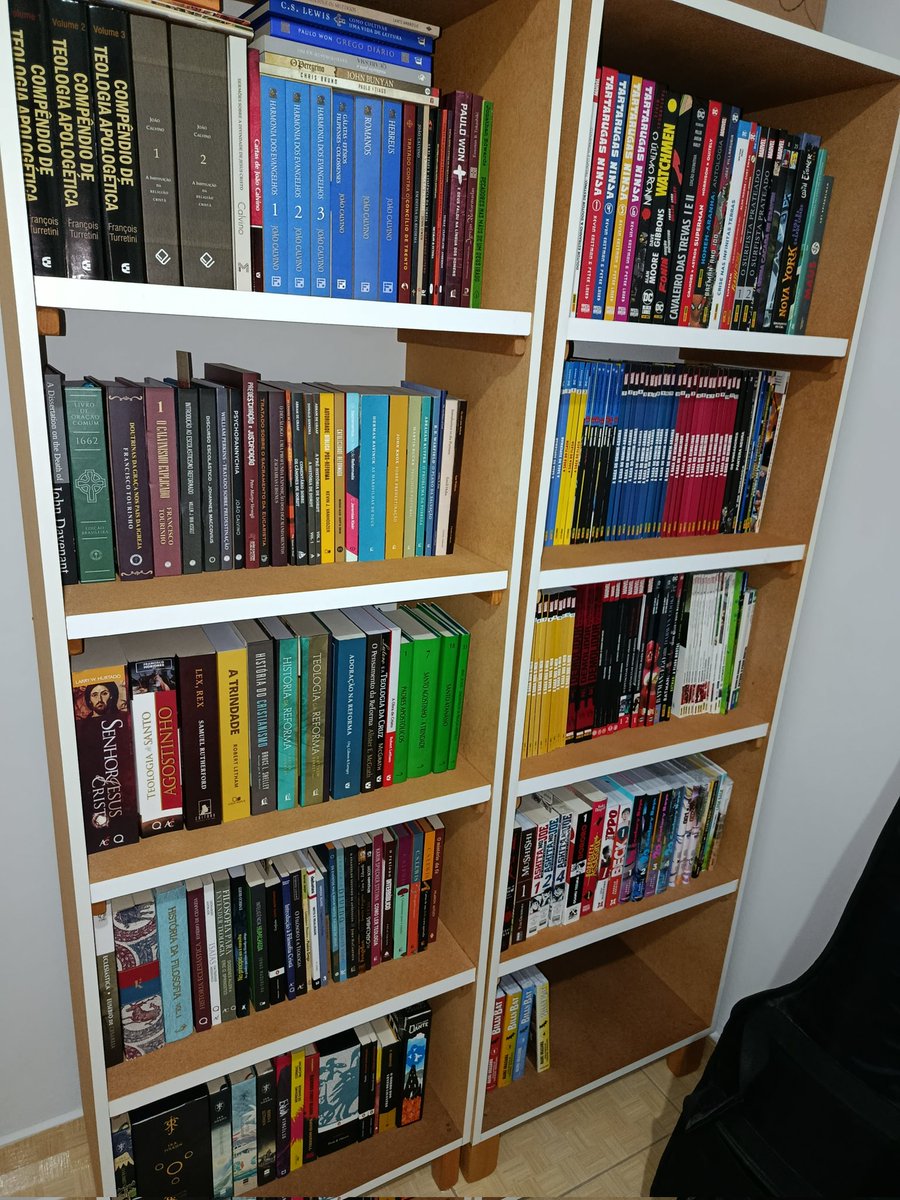 Fiquei sem estantes por alguns meses, mas finalmente as tenho de volta. Deus tem sido muito bom comigo!